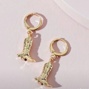 Cowboy Boot Hoop Earrings Cowgirl Western Earrings Statement Jewelry